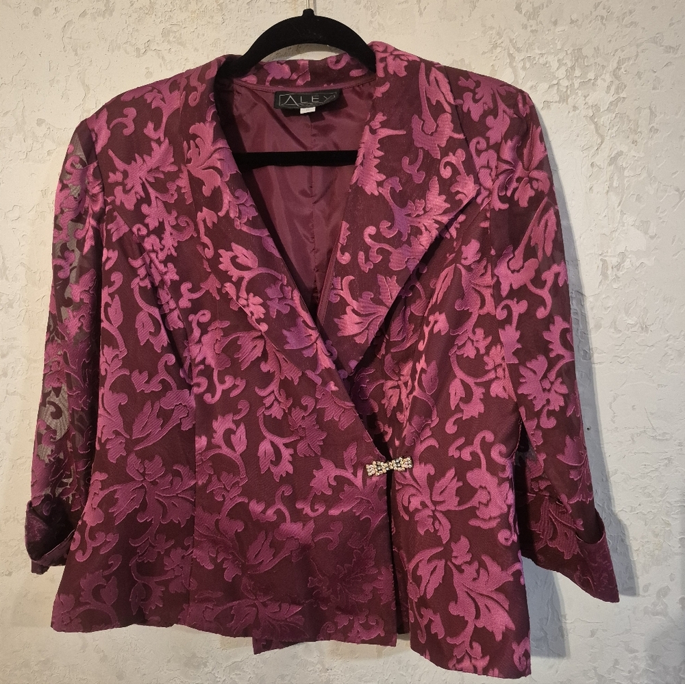 Alex Evenings Dark Red Jacket Women's Large